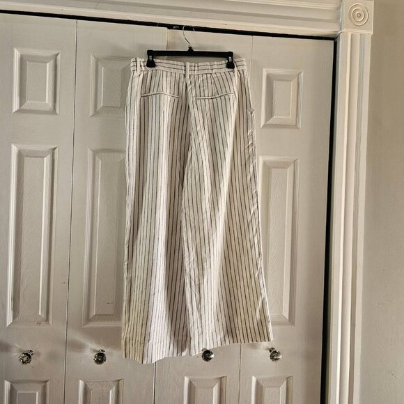 Abercrombie & Fitch Women's Harper Tailored Linen pinstriped Pant size 29 8 - Picture 4 of 16
